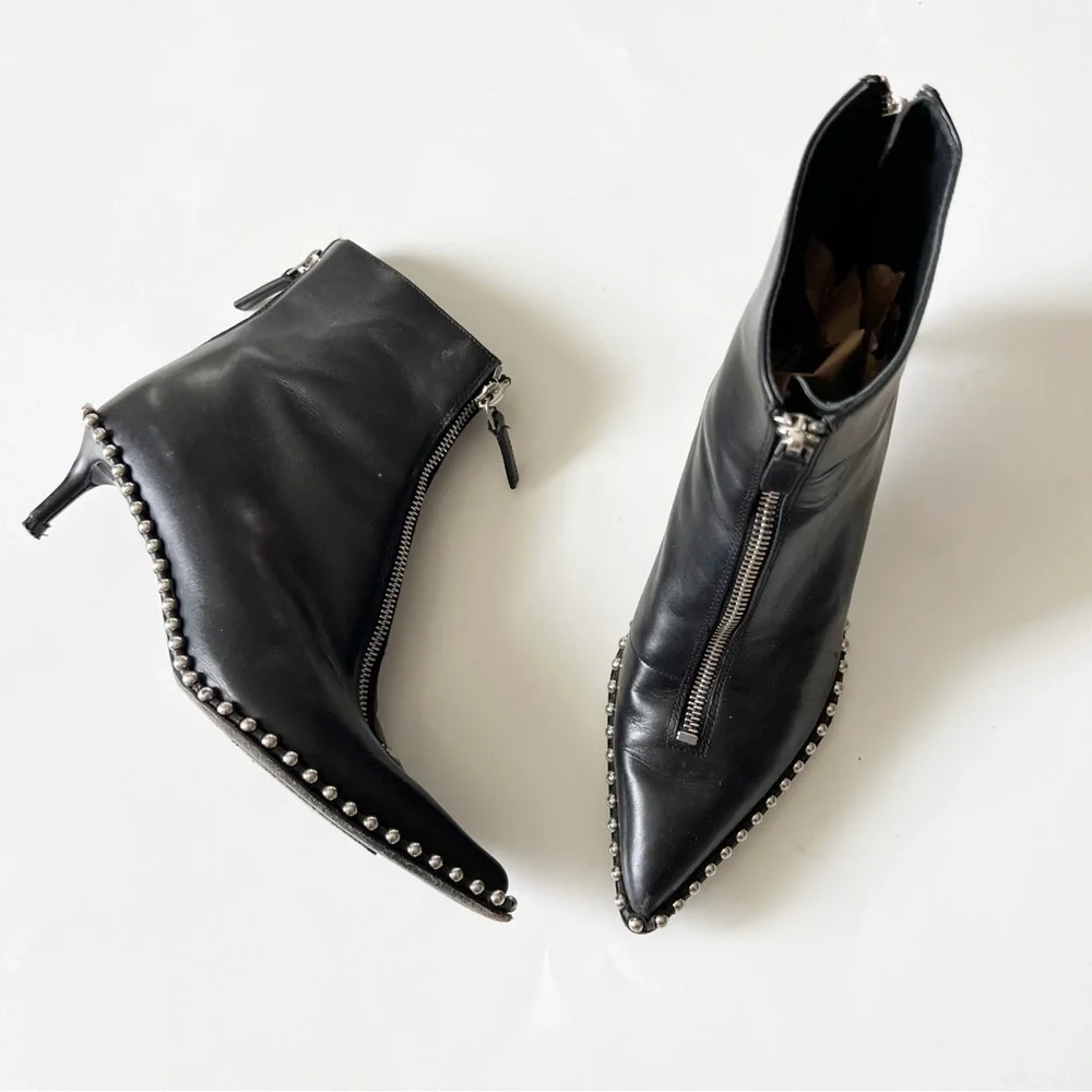Alexander Wang Eri Studded Leather Ankle Boots In Black